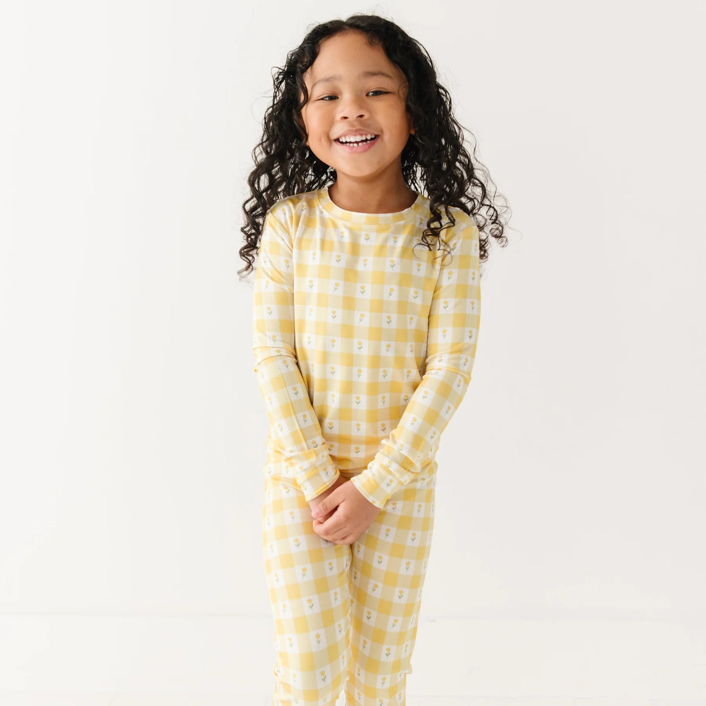 Bamboo Pajama Set | Yellow Gingham Tulip