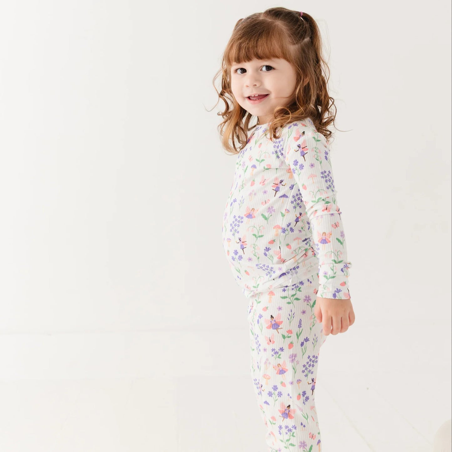 Ribbed Two-Piece Bamboo Pajama Set | Fairy Garden