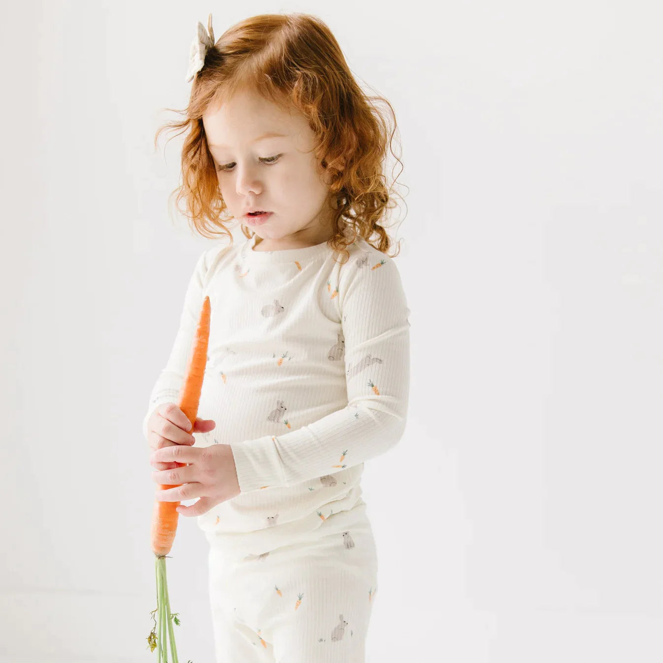 Bamboo Pajama Set | Bunnies (Small Ribbed)