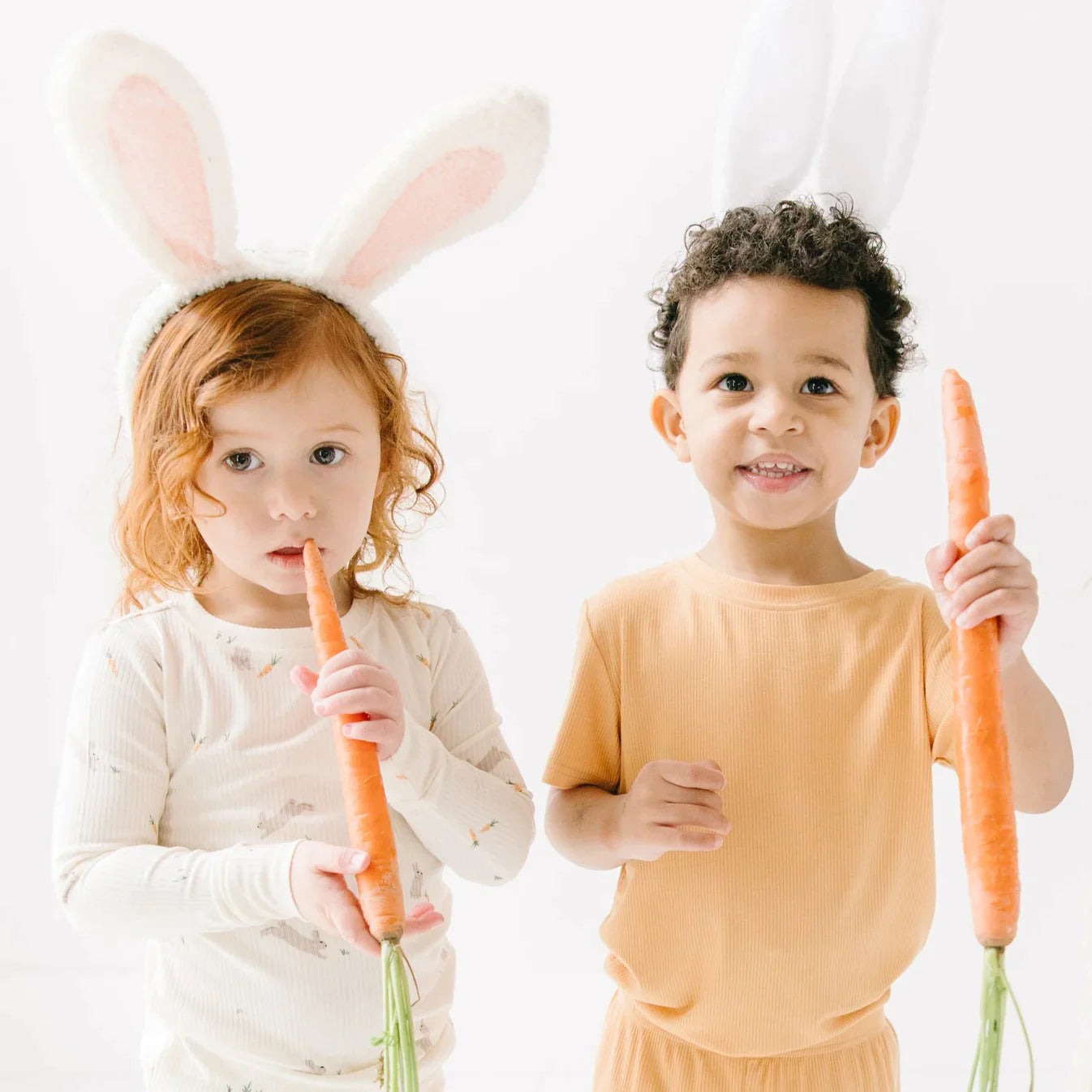 Bamboo Pajama Set | Bunnies (Small Ribbed)