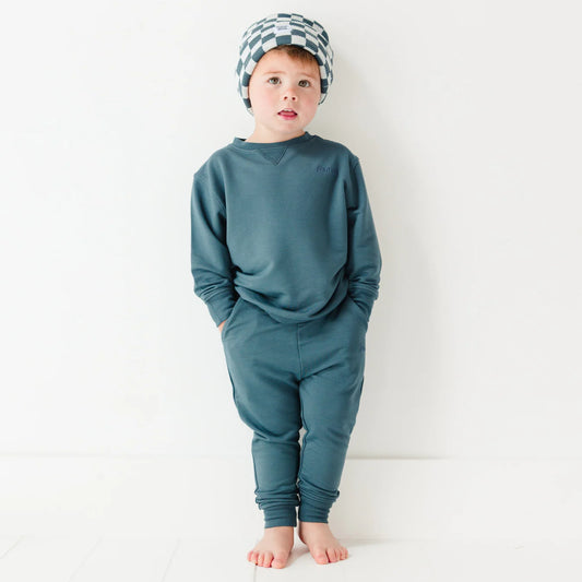 Brave Solid Bamboo French Terry Pullover | Dark Steel Blue