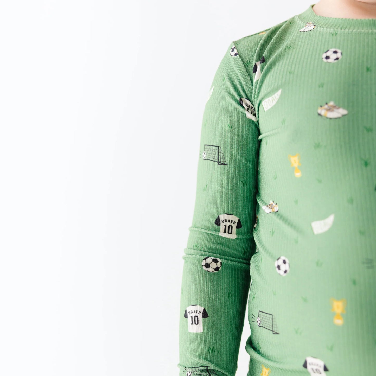 Bamboo Pajama Set | Soccer (Small Ribbed)