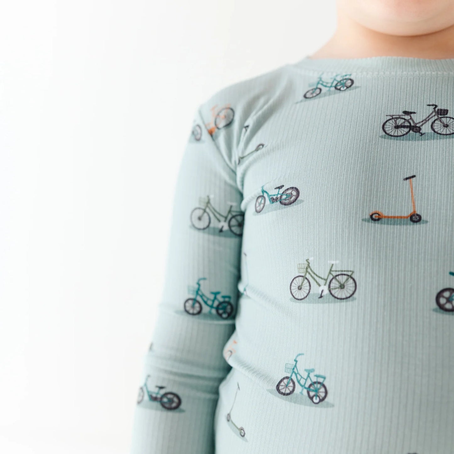 Bamboo Pajama Set | Bicycles & Scooters (Small Ribbed)