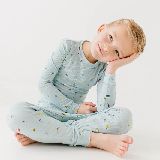 Bamboo Pajama Set | Gone Fishing (Ribbed)