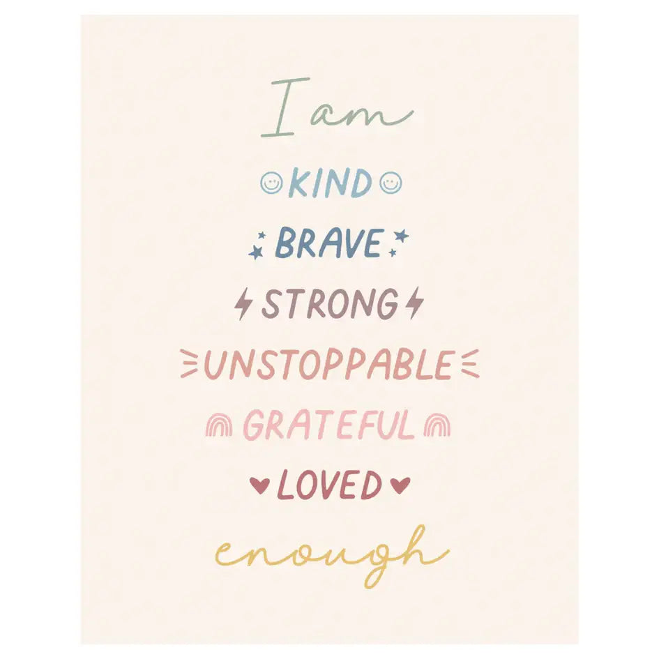 Affirmations Banner (Muted Rainbow) | Kids Wall Hanging