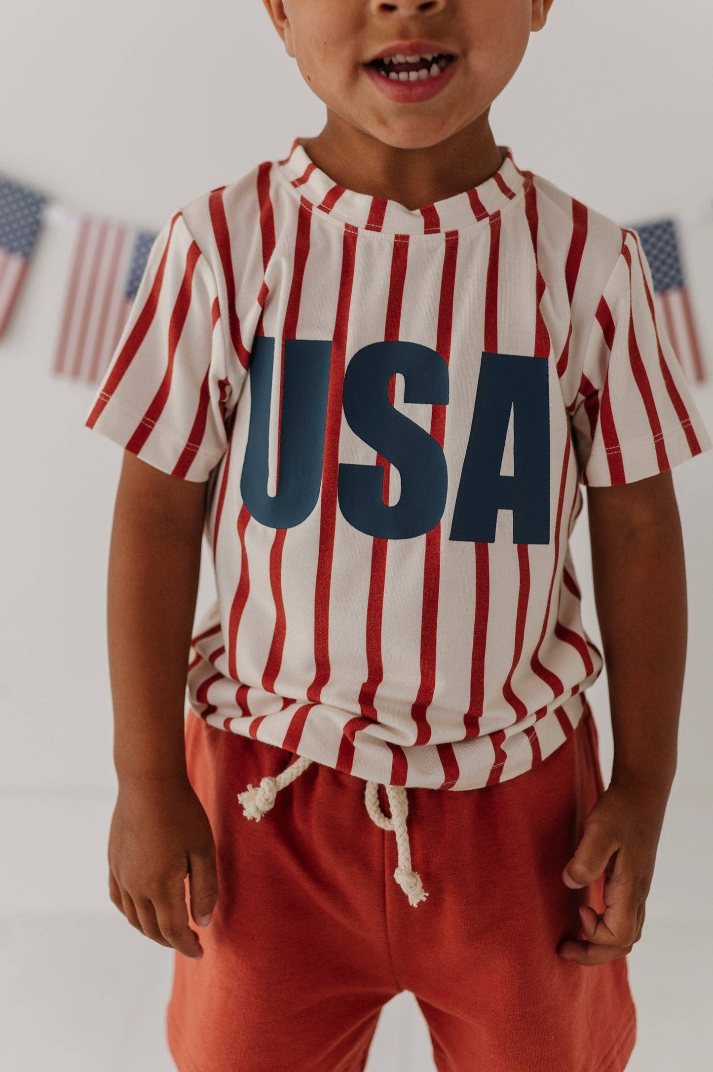 USA Stripe Bamboo Short Sleeve Tee