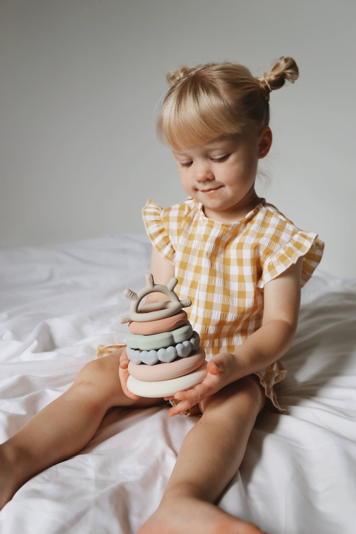 Classic Silicone Stacking Teething Ring Toy | Easter Basket