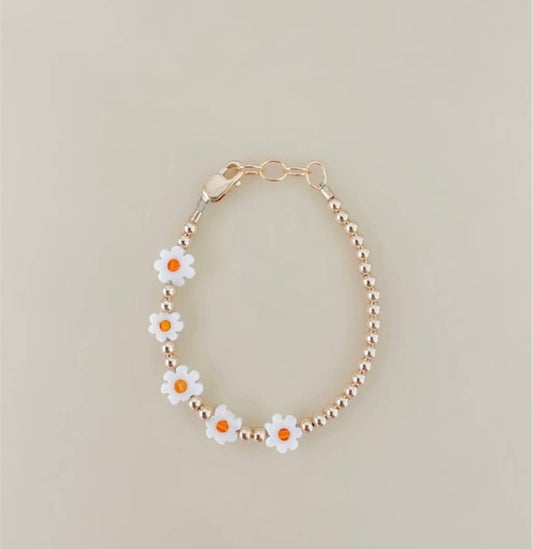 14k Gold Filled Daisy Flower Bracelet