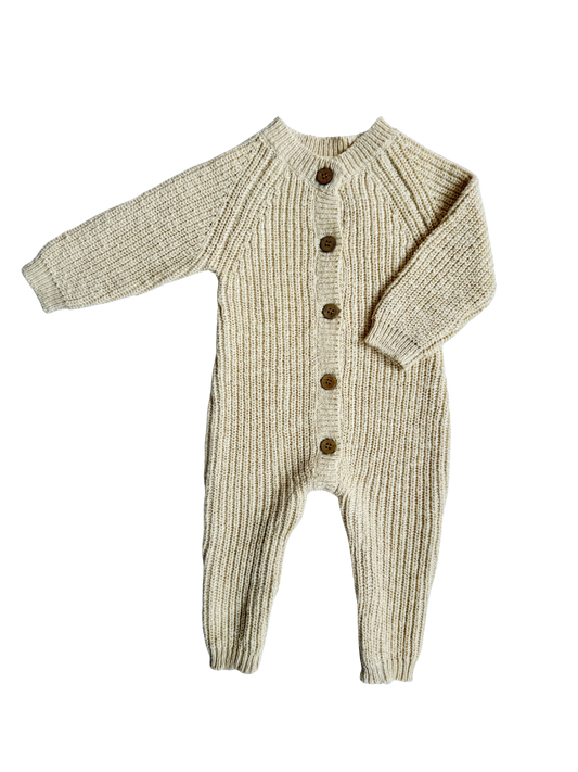 Classic Chunky Knit Jumpsuit | French Cream