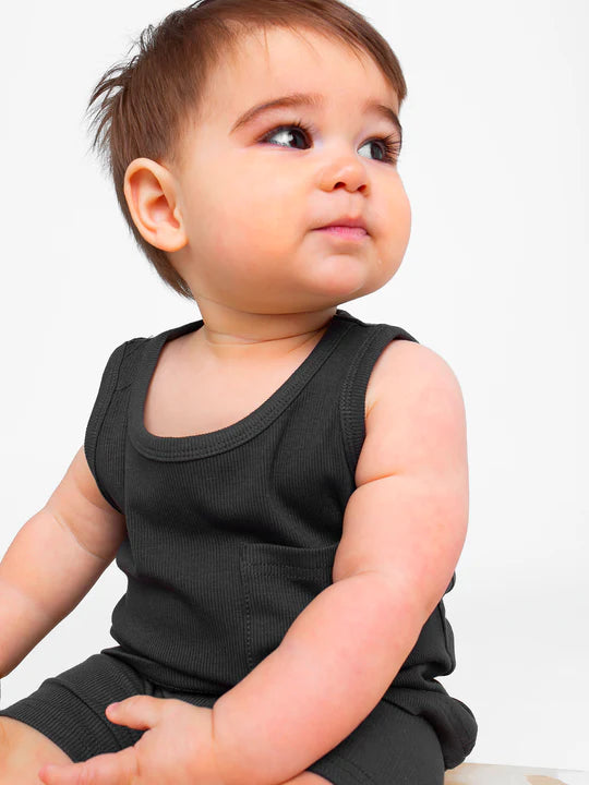 Ribbed Tank | Charcoal