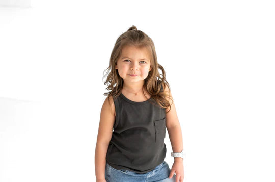 Ribbed Tank | Charcoal