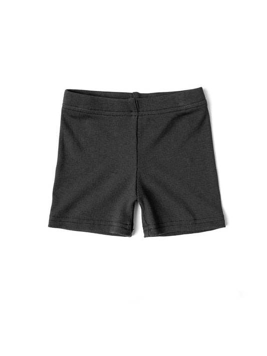Ribbed Biker Short | Charcoal