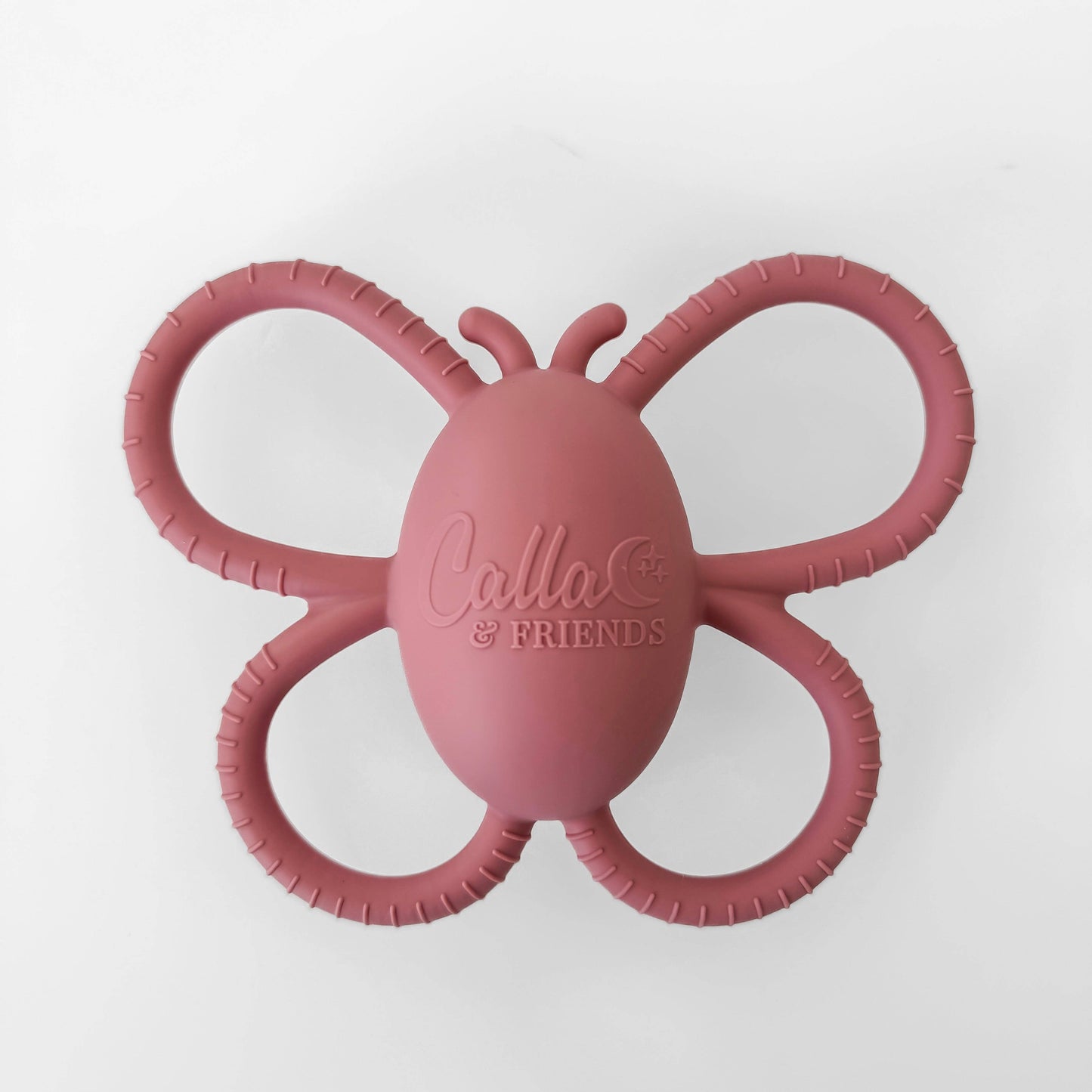 Silicone Butterfly Rattle Teether | Petal Pink
