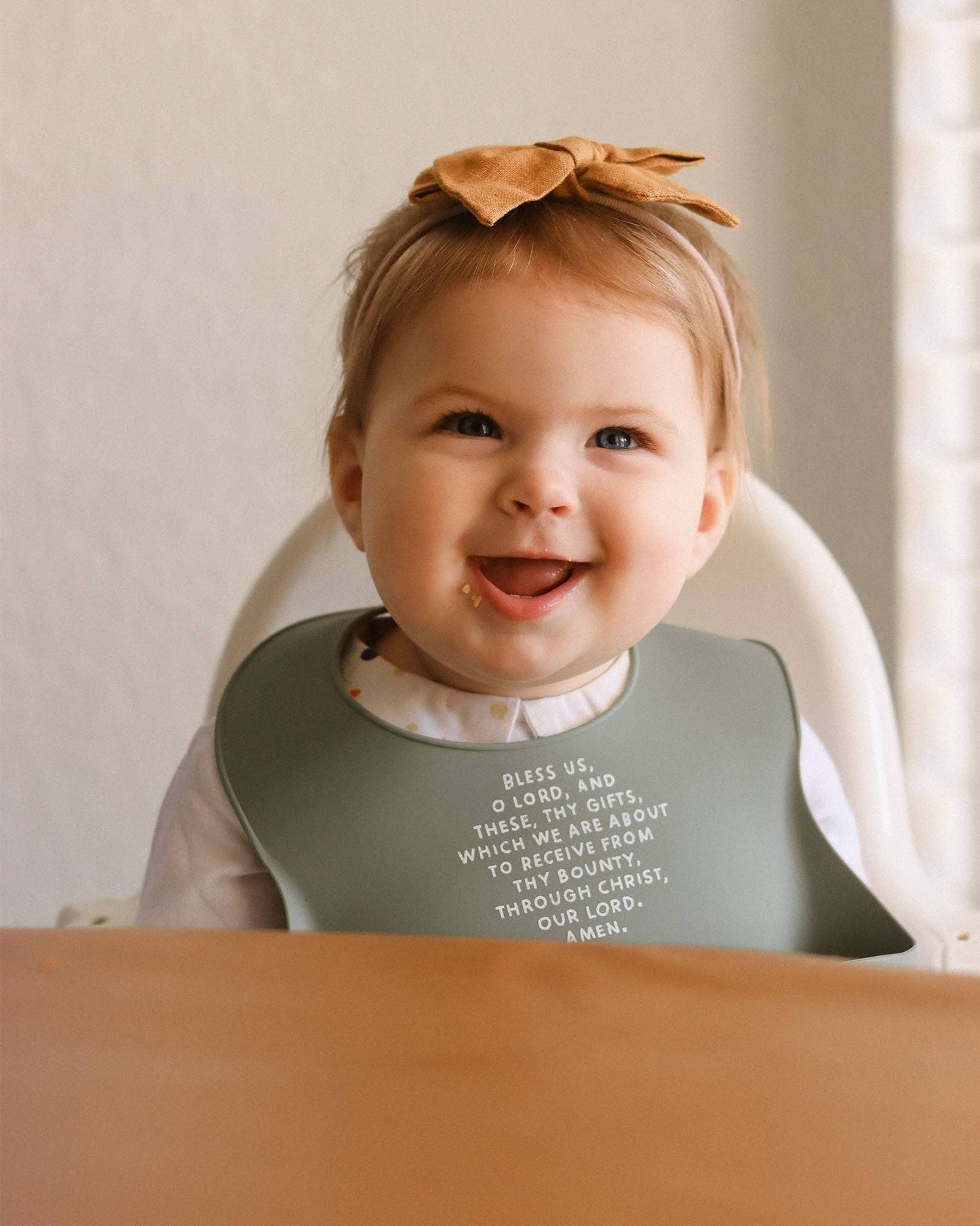 Meal Blessing Silicone Bib: Butter Yellow