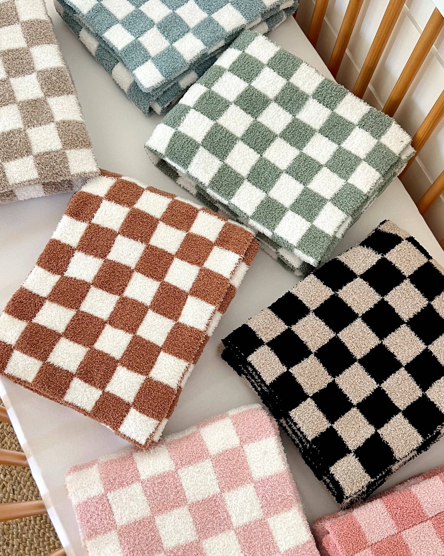Phufy® Bliss Checkerboard Blanket | Powder