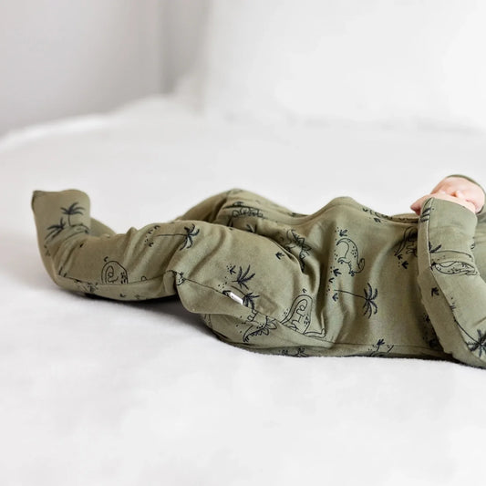 Convertible Feet Bamboo Zip Sleeper | Dinosaur