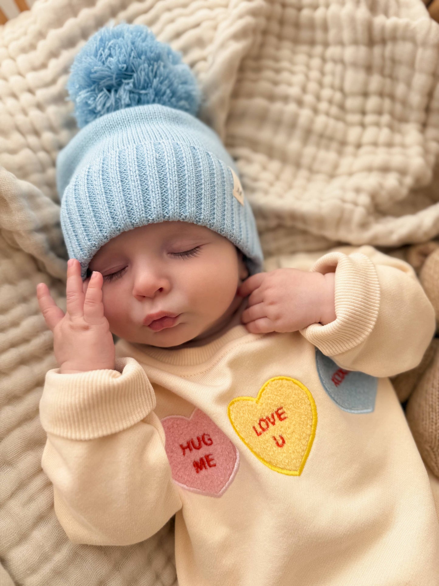 Candy Hearts Bubble Romper | Cream