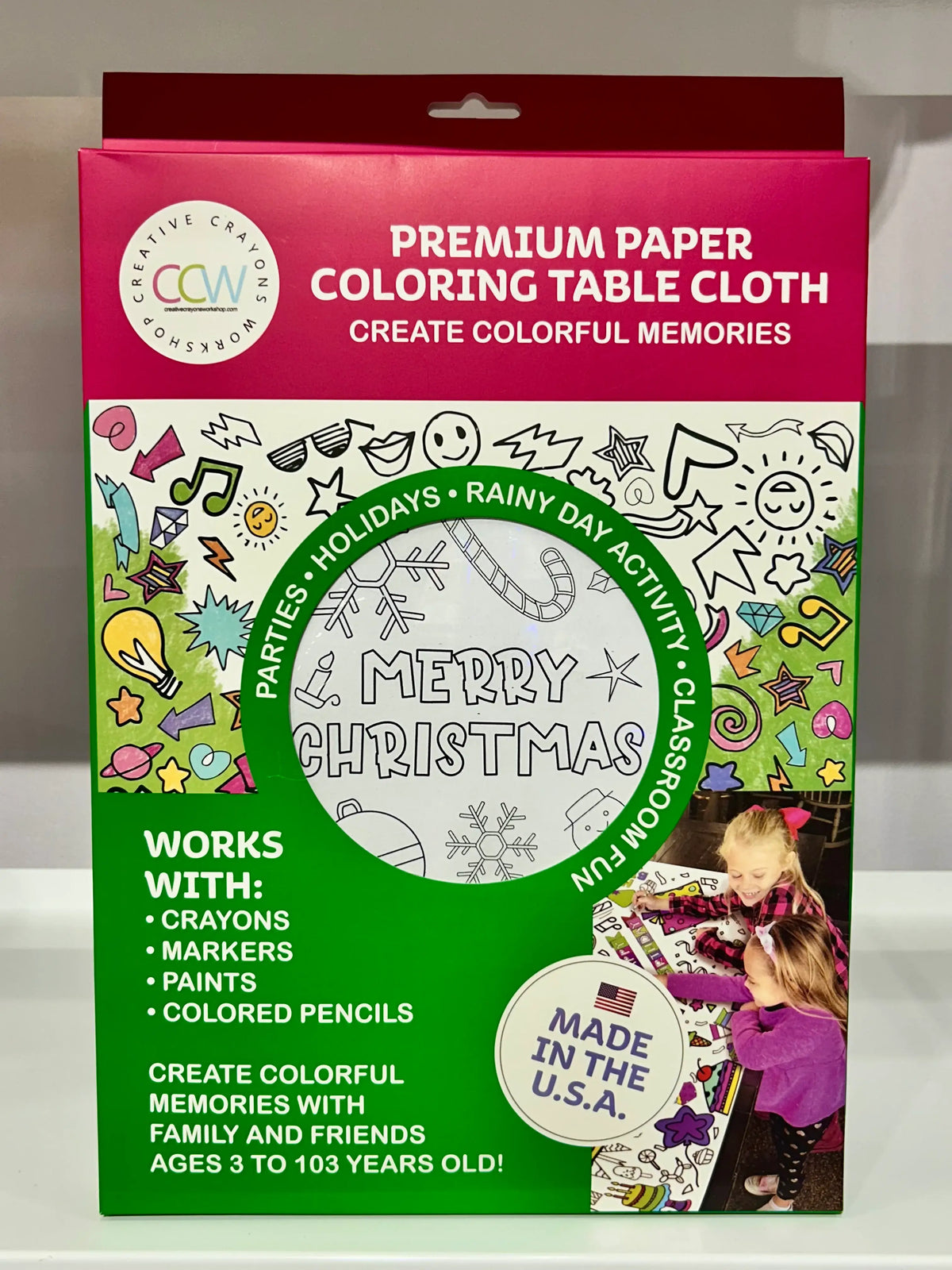 Christmas Coloring Tablecloth | Christmas Family Activity