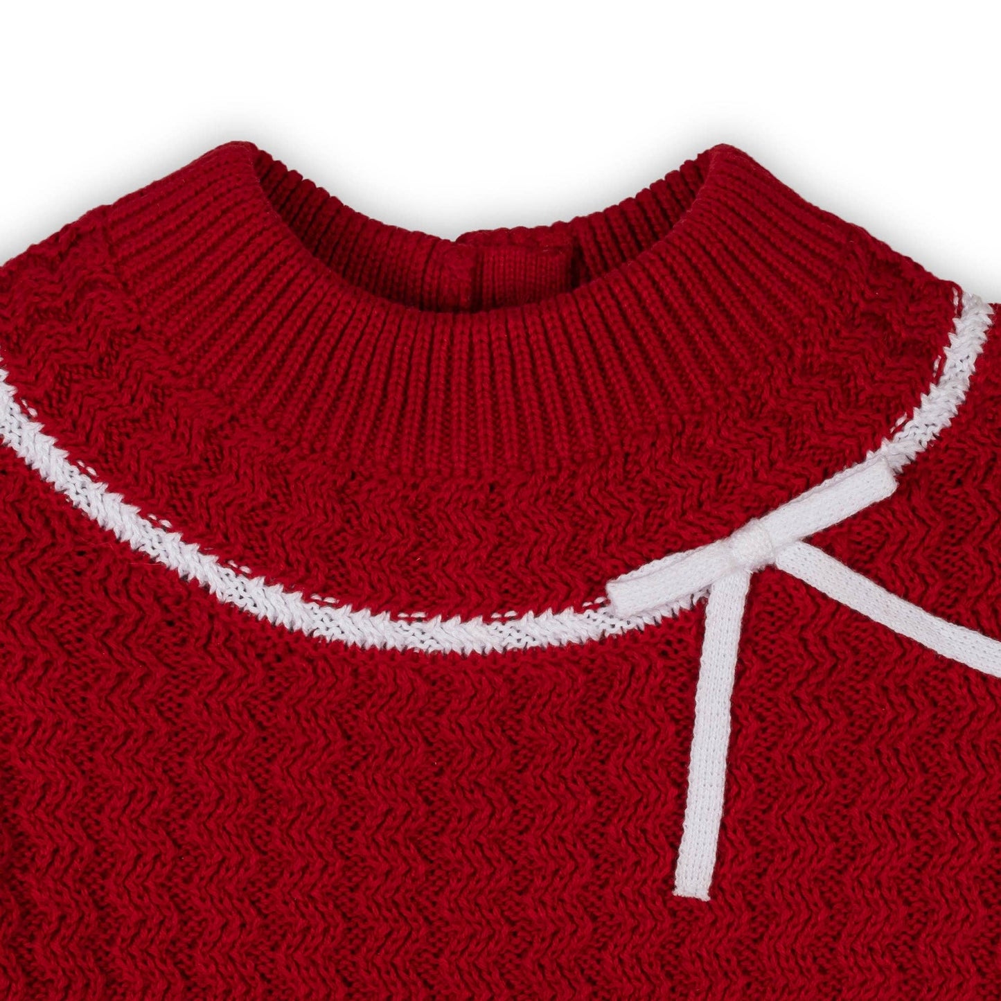 Organic Mock Neck Cable Sweater Dress | Red Cable