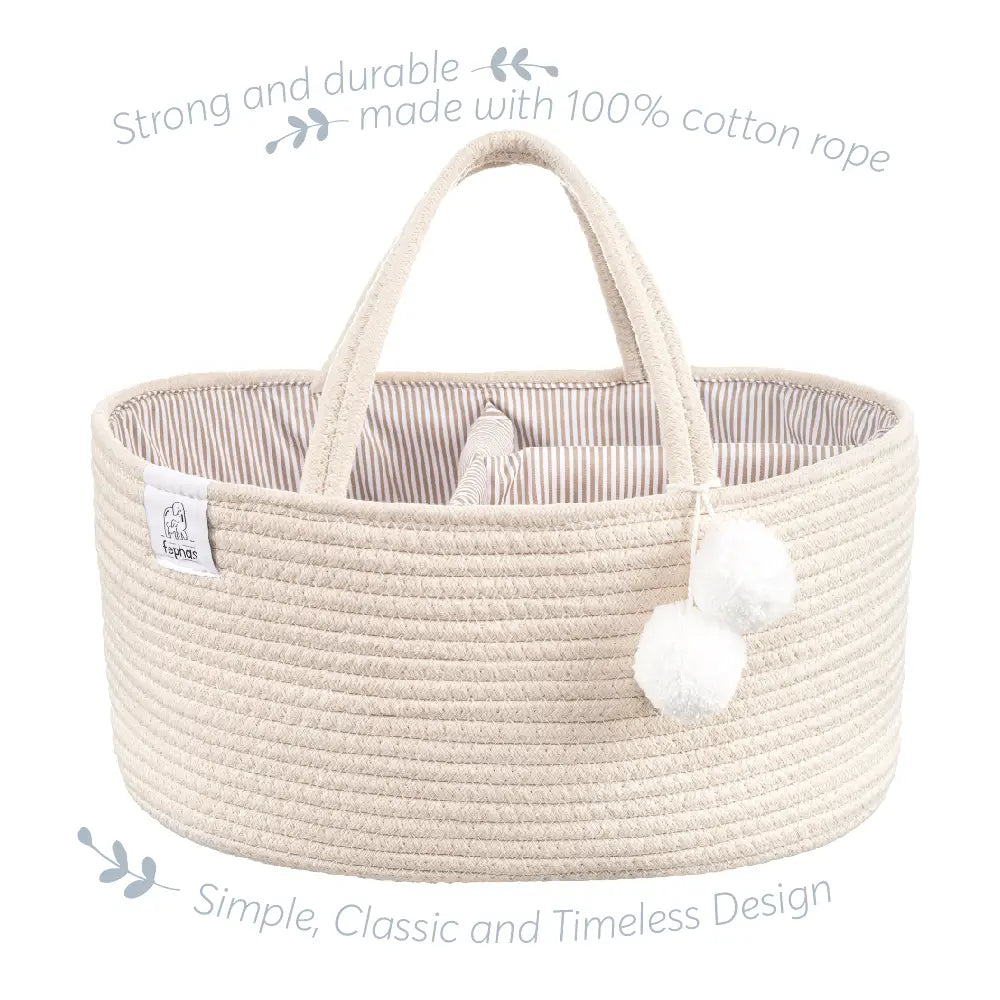 Cotton Rope Diaper Caddy | 2 Colors