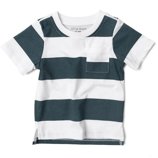 Striped Navy Tee & Sam Short in Dove
