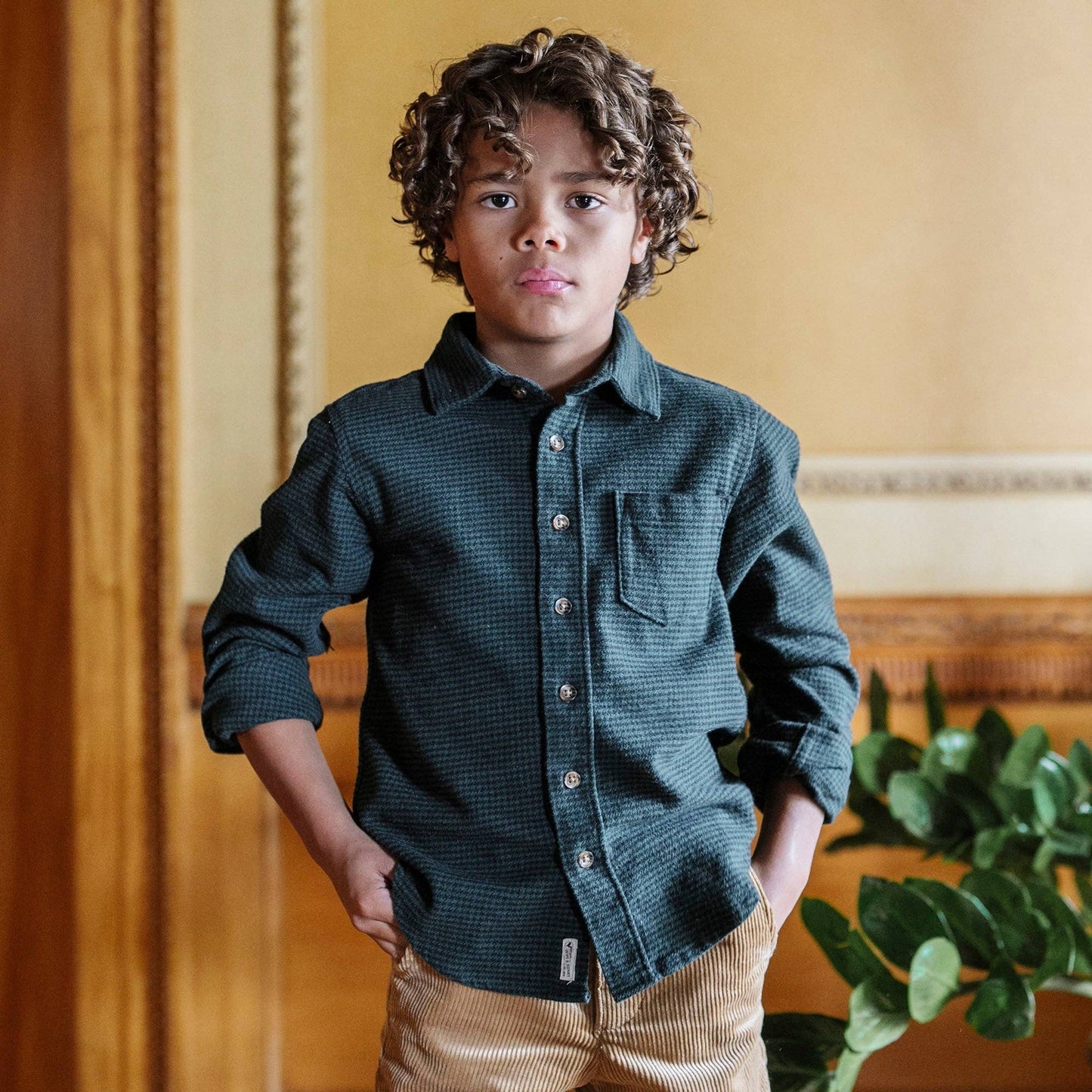 Organic Flannel Dress Shirt | Scottish Houndstooth