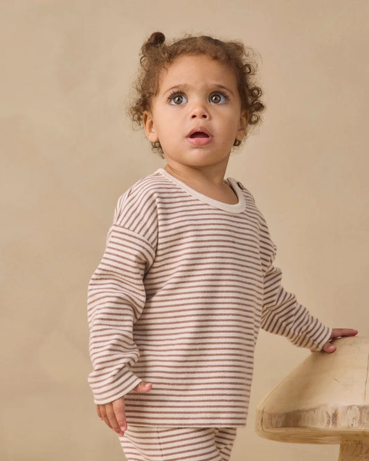 Long Sleeve Tee | Cocoa Microstripe