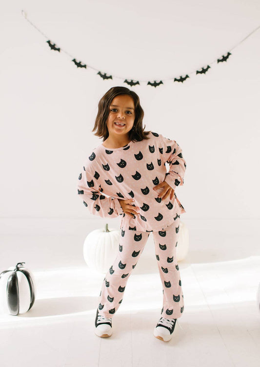 Black Cat Lounge Wear Set