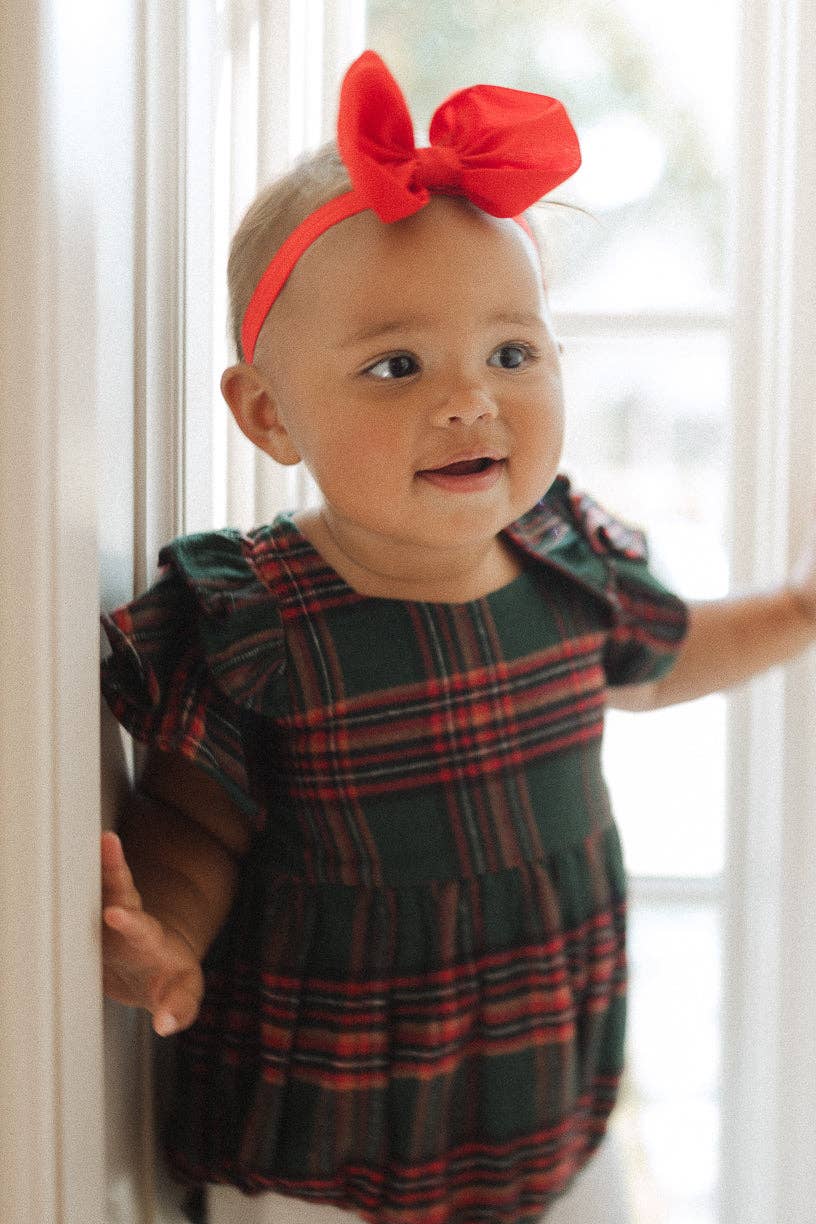 Hattie Romper | Evergreen Plaid