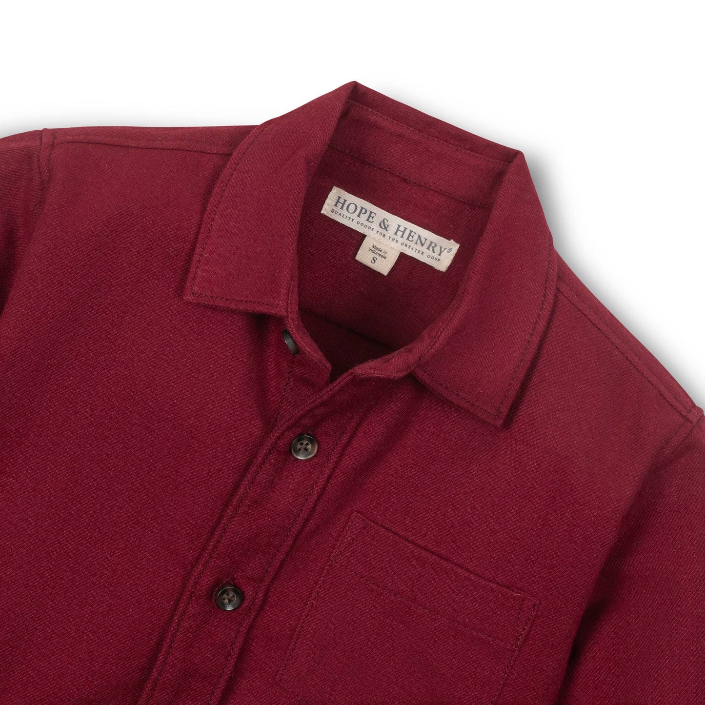 Organic Flannel Dress Shirt | Dark Red
