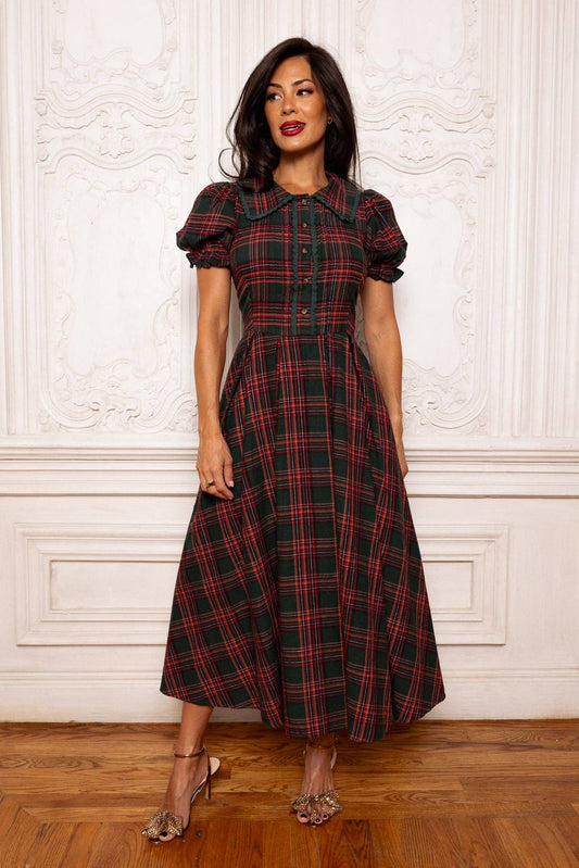 Women's Sophia Dress | Evergreen Plaid