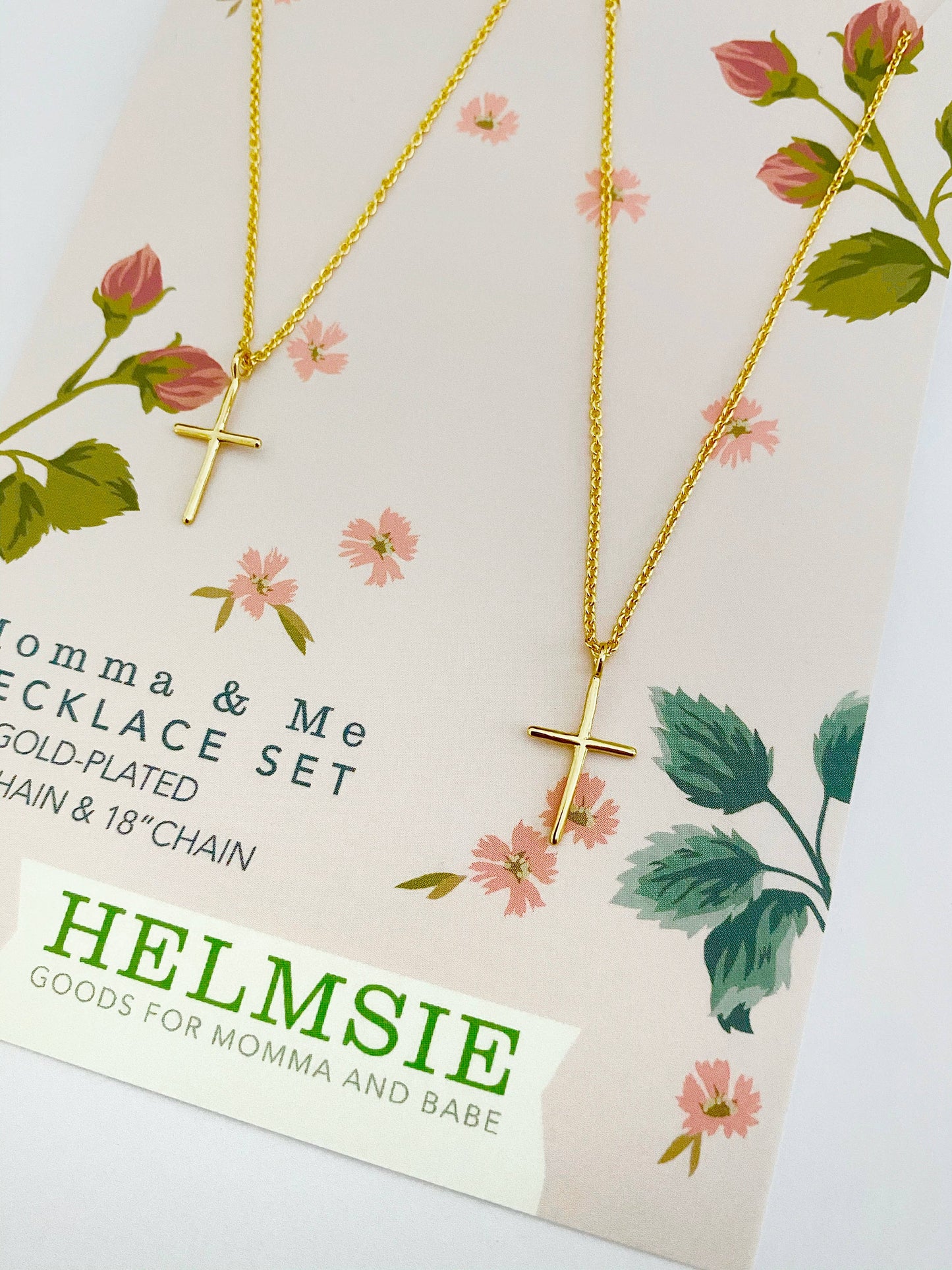Momma + Me Matching Cross Necklace Set