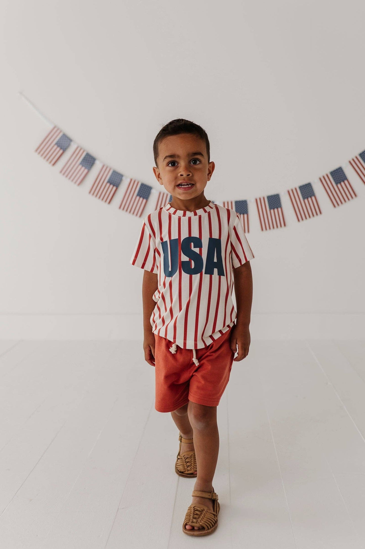 USA Stripe Bamboo Short Sleeve Tee