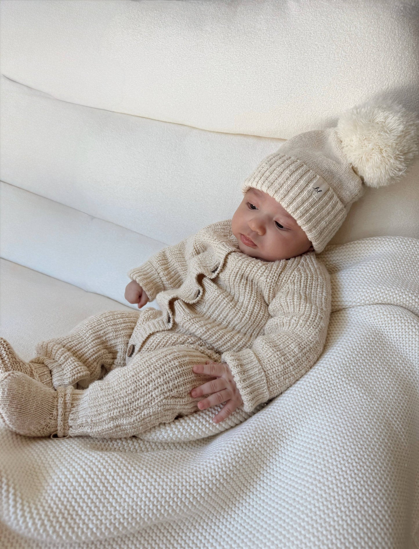 Classic Chunky Knit Jumpsuit | French Cream