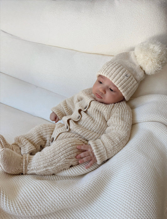 Classic Chunky Knit Jumpsuit | French Cream