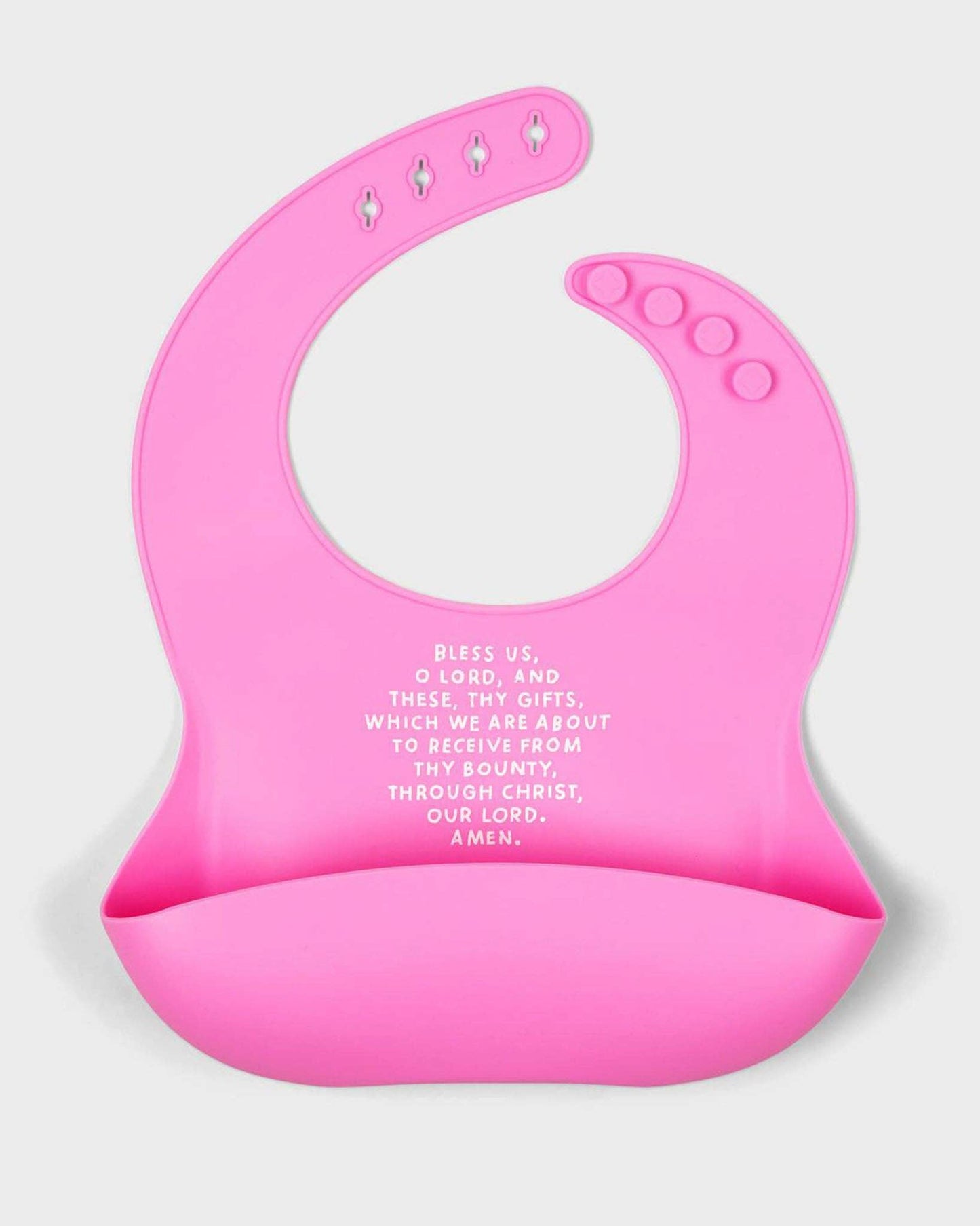 Meal Blessing Silicone Bib: Powder Blue