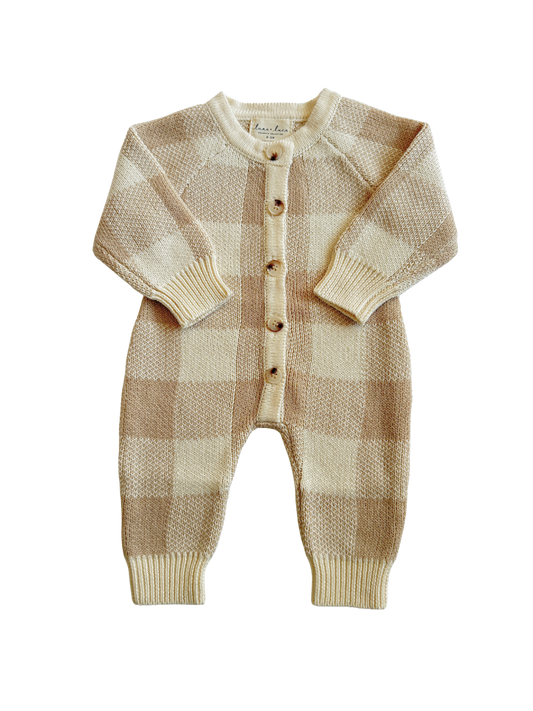 Gingham Knit Jumpsuit