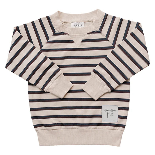 Striped Crewneck | Mulberry & Navy