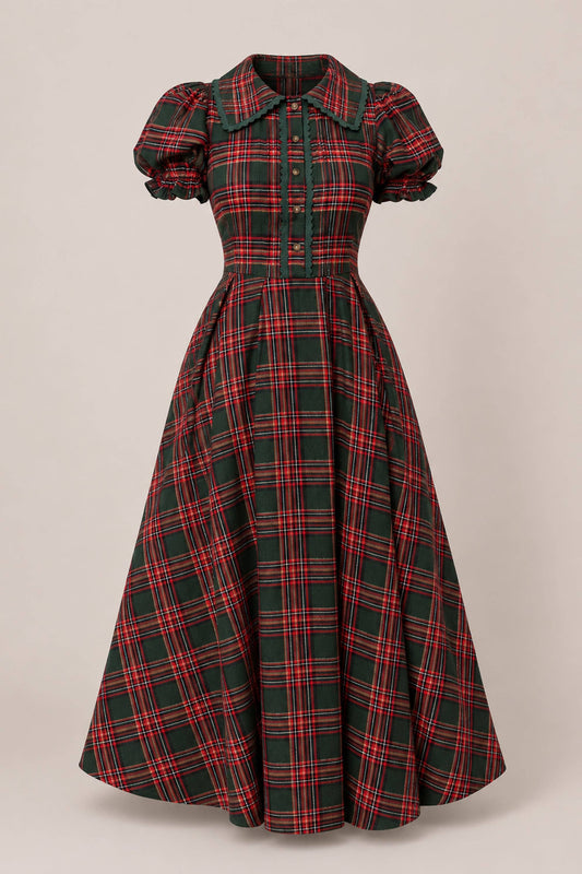 Women's Sophia Dress | Evergreen Plaid