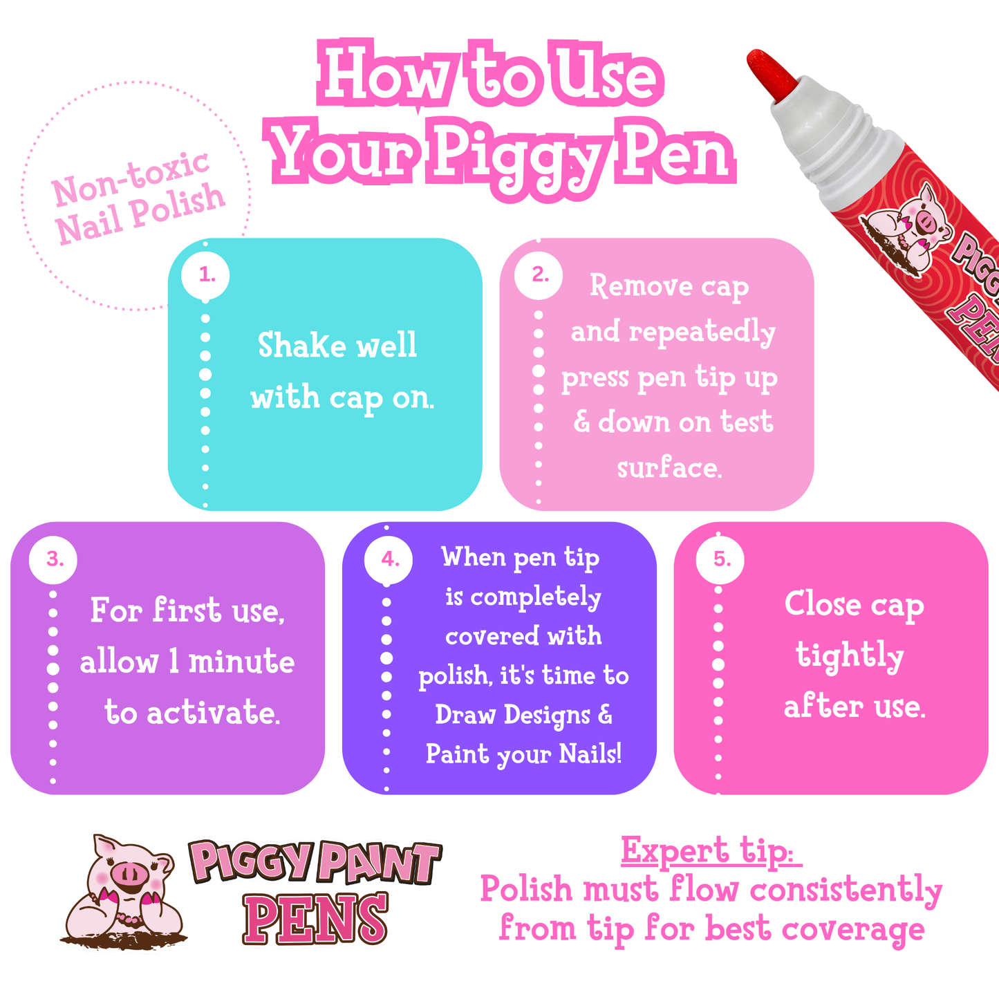 Piggy Paint Pen | Razzle Red