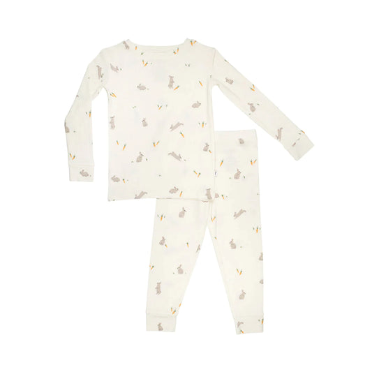 Ribbed Two-Piece Bamboo Pajama Set | Bunnies