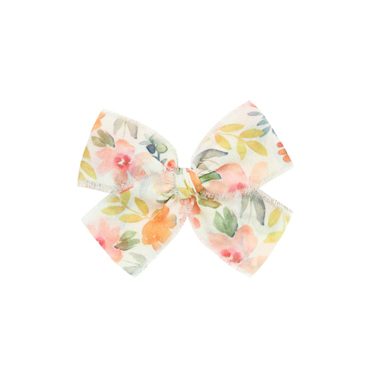 Floral Chiffon Bow | Clip