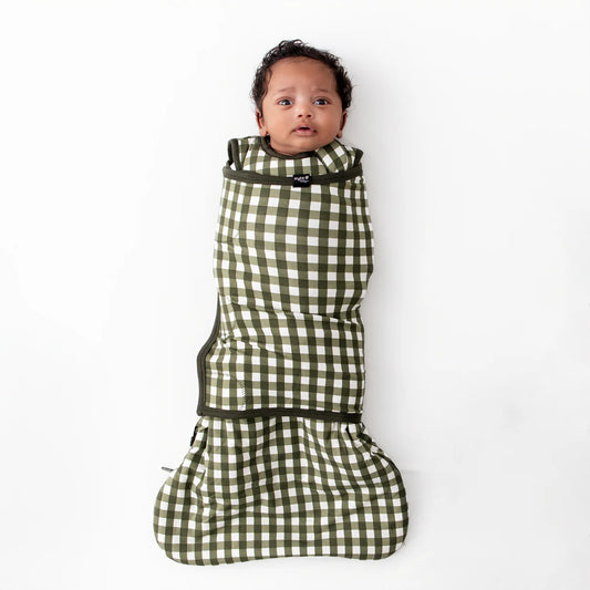 Bamboo Sleep Bag Swaddler | Gingham Fir