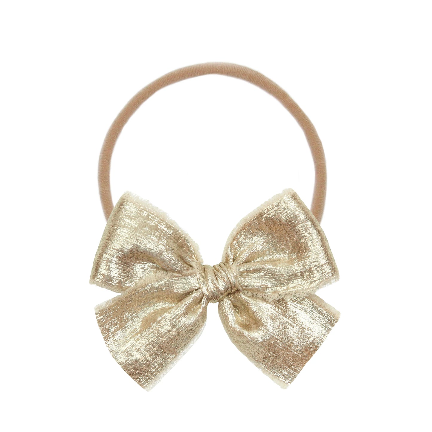 Gold Chiffon Bow | Nylon Headband