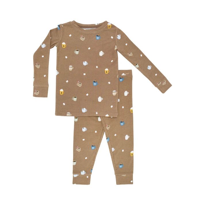 Ribbed Two-Piece Bamboo Pajama Set | Hot Cocoa