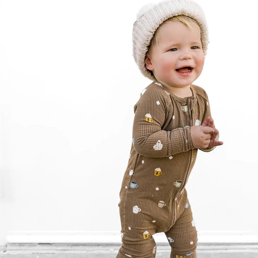 Bamboo Sleeper w/ Fold-Over Feet  | Hot Cocoa