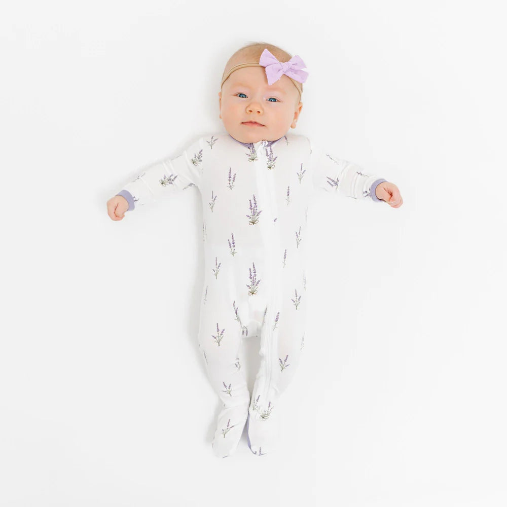 Bamboo Cotton Zippered Footie | Lavender