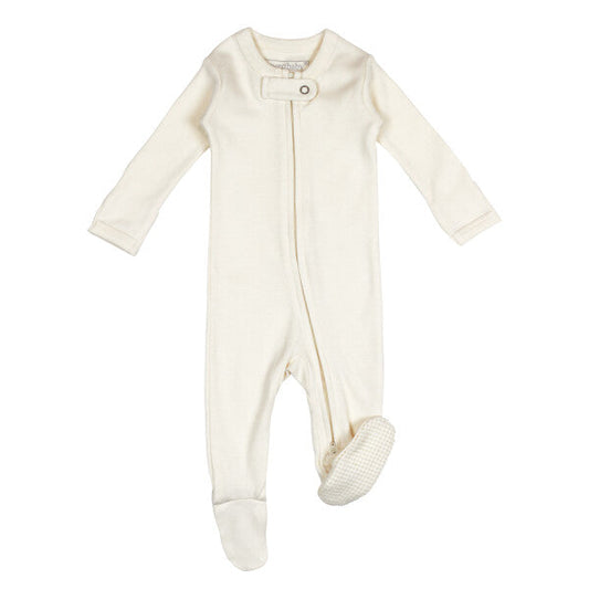 Buttercream Footed Sleeper | 2-Way Zipper