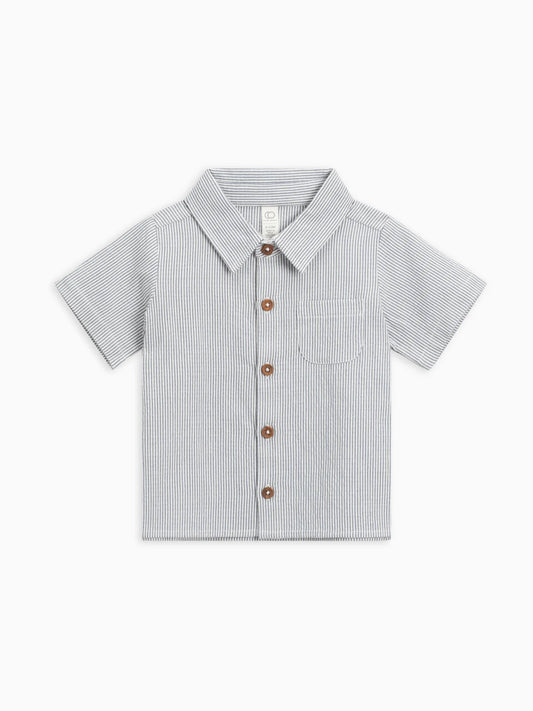 Landon Seersucker Collared Button Down | Shore Stripe