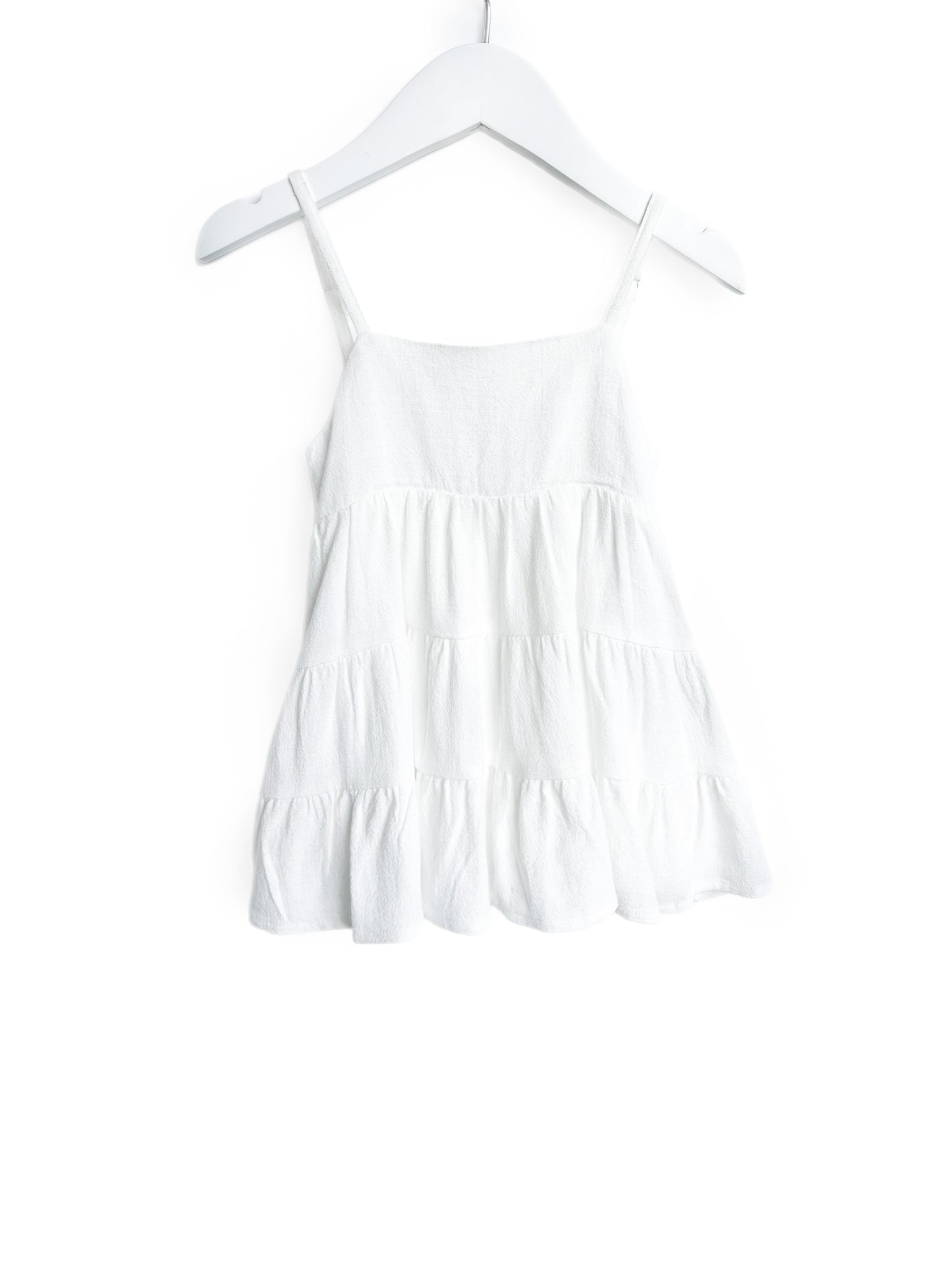 Linen Tiered Dress | White